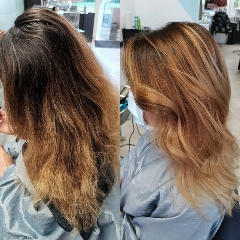 Coupe femme réalisée à Gap chez Asymetric Coiffure